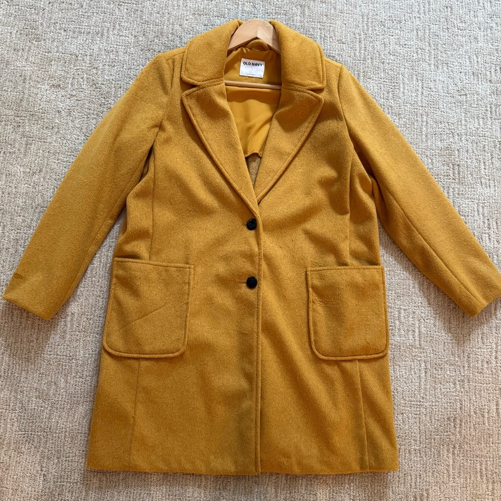 Old Navy Women's Mustard Pea Coat